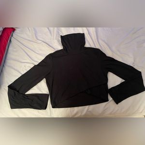 Black criss cross front crop top